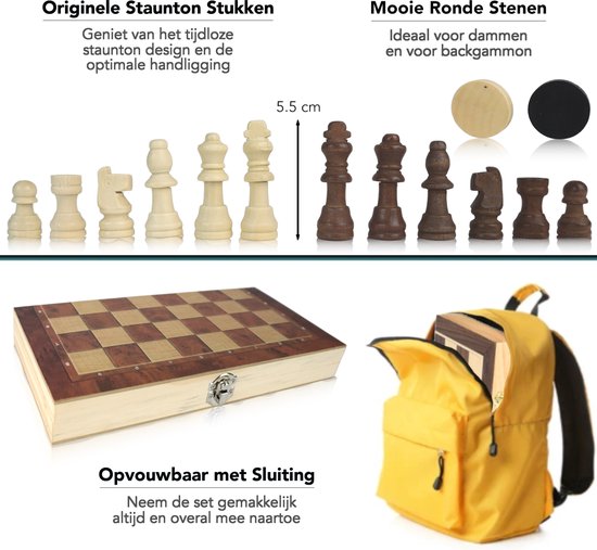 Windsor CheckMate Schachbrett - Schach und Backgammon Set