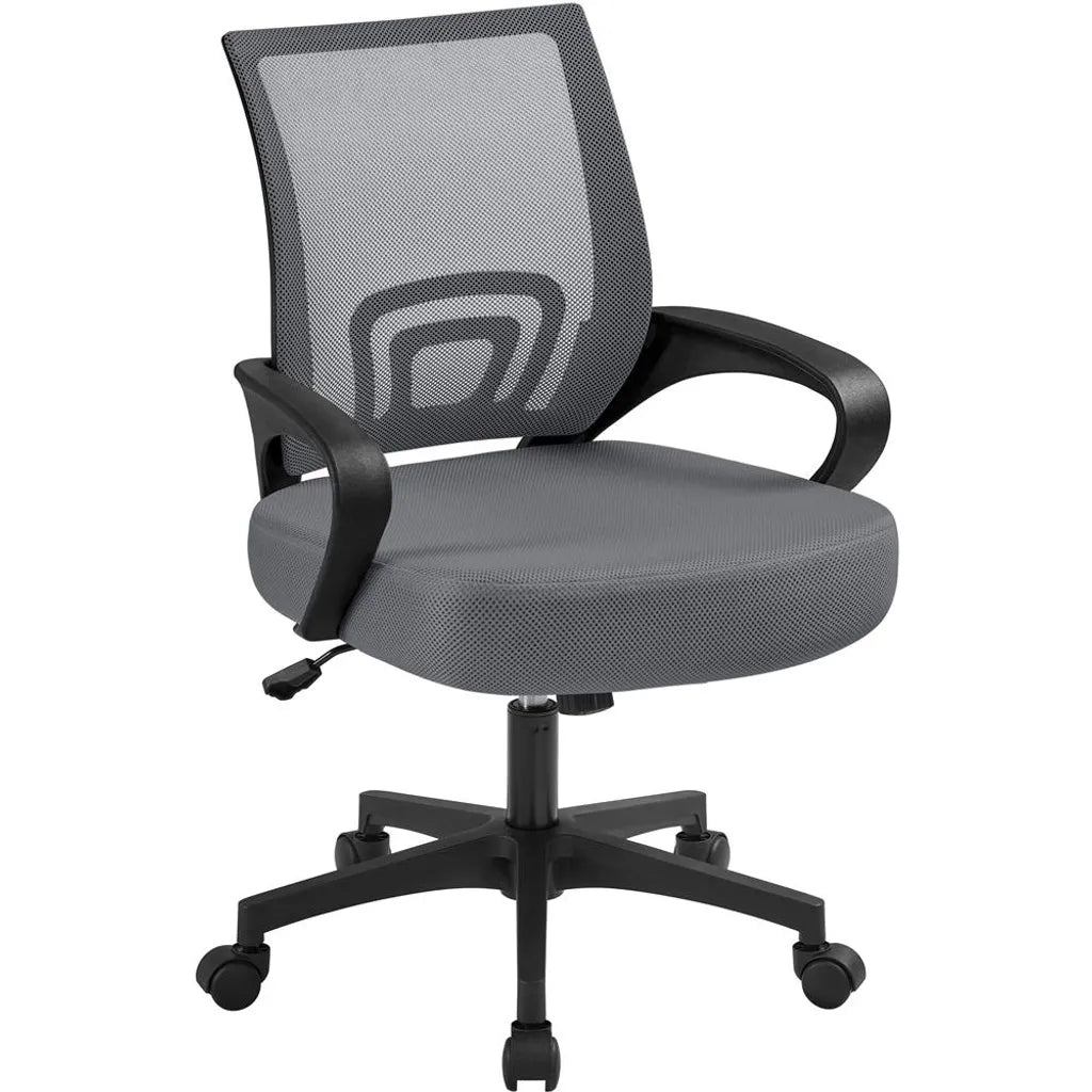 Yaheetech Ergonomischer Bürostuhl mit Wippfunktion, Dunkelgrau