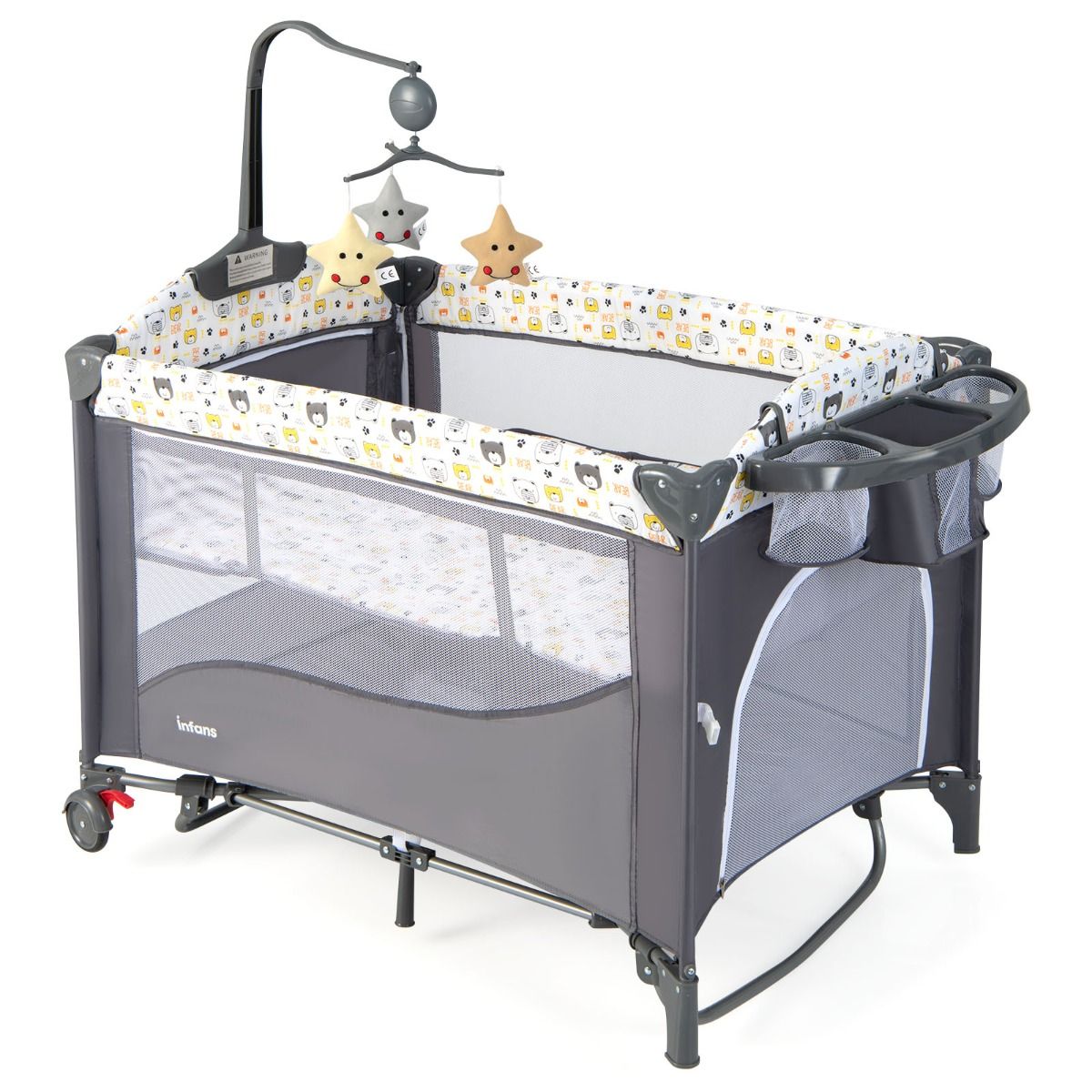 Kinderbett Coast - faltbar - 110 x 76 x 76 cm - Schwarz