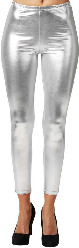 dressforfun - Metallic Leggings silber XXL - verkleiden kostüm halloween verkleiden partykleidung karneval kostüm karneval party kleid - 303601