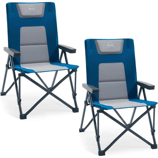 Timber Ridge Klappbarer Campingstuhl, 2er-Set – Tragkraft 260 kg – Blau – Polyester und Stahl