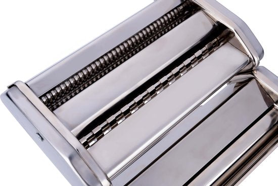alpina Nudelmaschine, manuell – Edelstahl – Tischklemme – Spaghetti, Ravioli, Lasagne