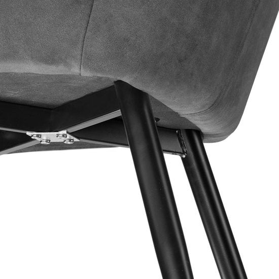 tectake - Stuhl Marilyn Stoff grau/schwarz SKU: 403666