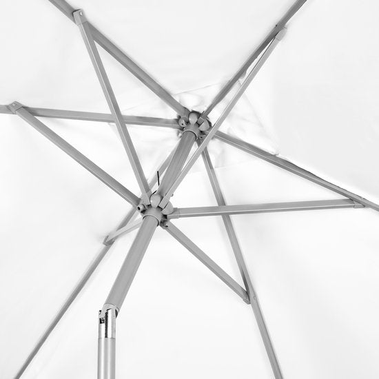 VONROC Premium Sonnenschirm Rapallo 200x300cm - Langlebiger Sonnenschirm - Neigbar - UV-beständiges Tuch - Weiß - Inkl.