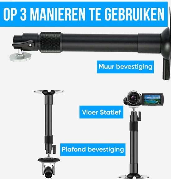 Strex Beamer Stativ - Beamer Halterung - Deckenhalterung für Beamer - Verstellbar - 26/40 CM - 5KG Tragkraft