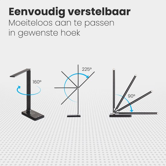 Auronic - Schreibtischlampe - LED - USB & kabelloses Laden - dimmbar - Schwarz