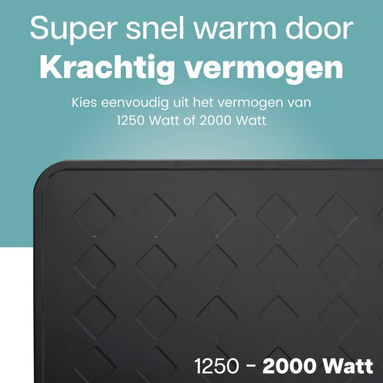 AirKing Elektrische Konvektorheizung - 1250/2000 Watt - Elektrische Konvektorheizung mit einstellbarem Thermostat - Elektrische Heizungen - Schwarz