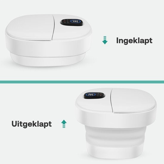 Niceey Fußbad ZD3000 - klappbar - automatische Massagerollen - bis zu 48Â°C - elektrisches Fußbad mit Sprudelfunktion - Infrarot-Fußmassage - mit Fernbedienung - 14L - Weiß