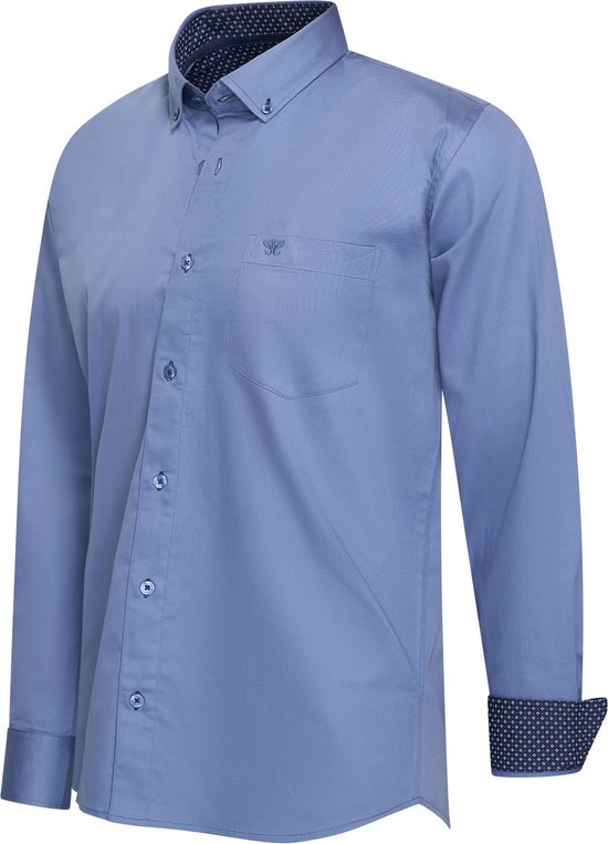 Cappuccino Italia - Herren Stretch Hemd Ancona - Blau - Größe L
