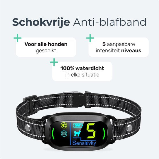 Dutchwide Anti-Bell Halsband Pro - Hundetrainingshalsband - Ton & Vibration - 9 Empfindlichkeitsstufen - Wasserdicht IPX7