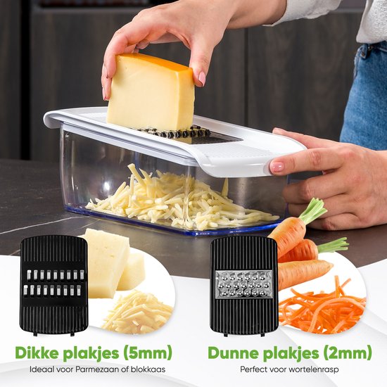 Stosh Mandoline - Gemüseschneider - Zwiebelschneider - Spiralschneider - Reibe - 6-teilig - Kunststoff - BPA frei