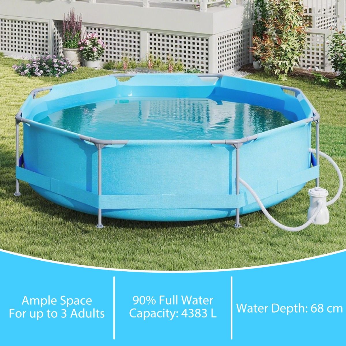 Coast Aufstellpool – Rundrahmen – mit Filterpumpe – 3 m x 76 cm – blau