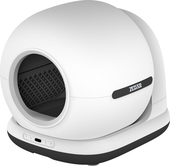 Automatisches Katzenklo – Selbstreinigendes Katzenklo – Inklusive App – Mit Katzenklo-Matte und 3 Rollen Auffangbeuteln – 82 l XXL – Zedar K1200