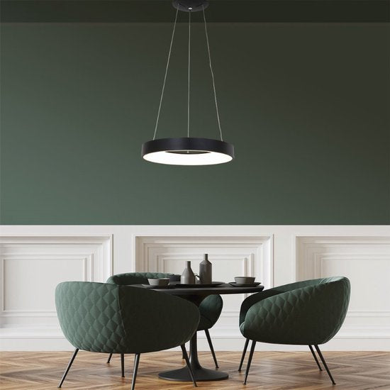 Steinhauer Ringlede Hängeleuchte – rund – verstellbar – 48 cm – schwarz