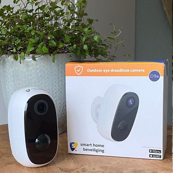 Outdoor Eye Sicherheitskamera drahtlos für den Außenbereich auf Batterie - mit App wifi & Nachtsicht, sd-Karte und Halterung - Smart Home Security