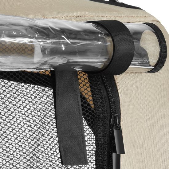 tectake - Dog WoofRider Fahrradanhänger - beige - zusammenklappbar, bis zu 40 kg - Hundebuggy Hundekinderwagen - 404945