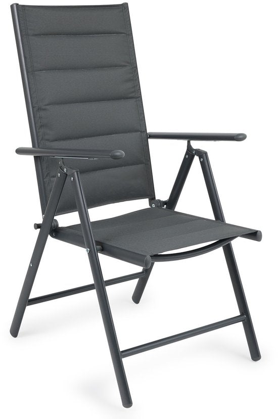 909 OUTDOOR Gartenstühle mit Polster-Set (2er-Set) – zusammenklappbar – verstellbar – Aluminium & Polyester – 67 x 56 x 106 cm