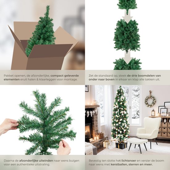 Tectake Kunstweihnachtsbaum Comet 180 cm – 200 LEDs – 8 Leuchtmodi – Grün