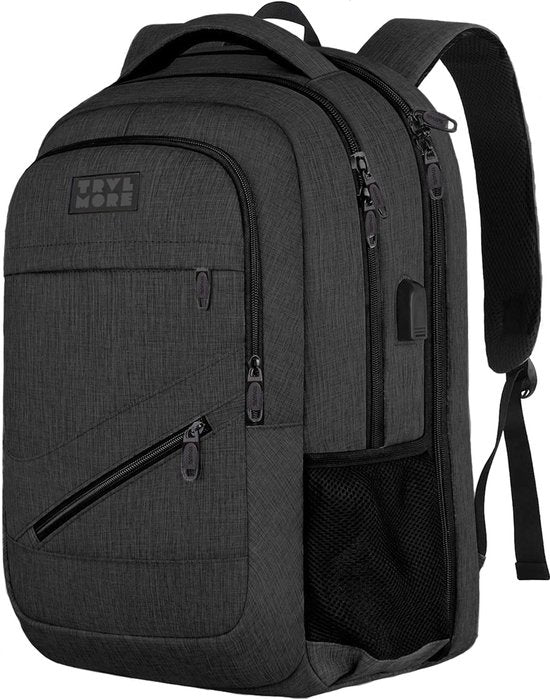 TRVLMORE Rucksack mit Lifetime - Rucksack mit 15.6 Zoll Laptopfach - Schultasche - Spritzwassergeschützt - Männer und Frauen - Jungen und Mädchen - 28L - Anthrazit