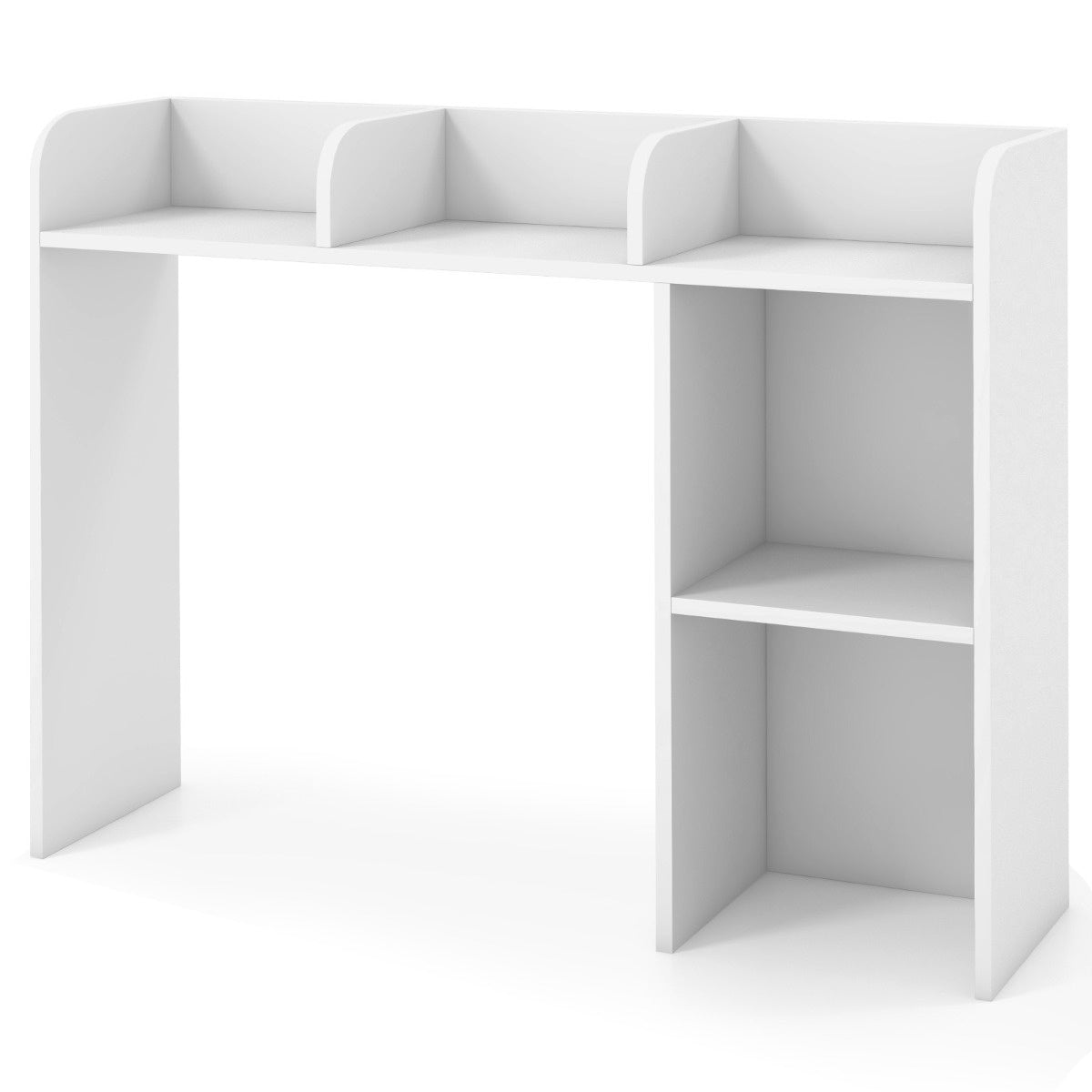 Coast Desk Plank Multifunktionales Tischregal aus Holz 3-stöckiges Präsentationsregal für Computertische weiß