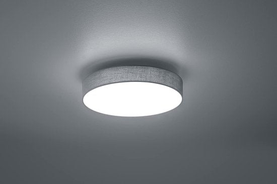 TRIO LUGANO - Deckenleuchte - Grau - inkl. 1x SMD 42 W - Fernbedienung - integrierter Dimmer - stufenlos einstellbare Lichtfarbe - Nachtlicht - Deckenmontage - nicht für externen Dimmer geeignet - Memory-Funktion