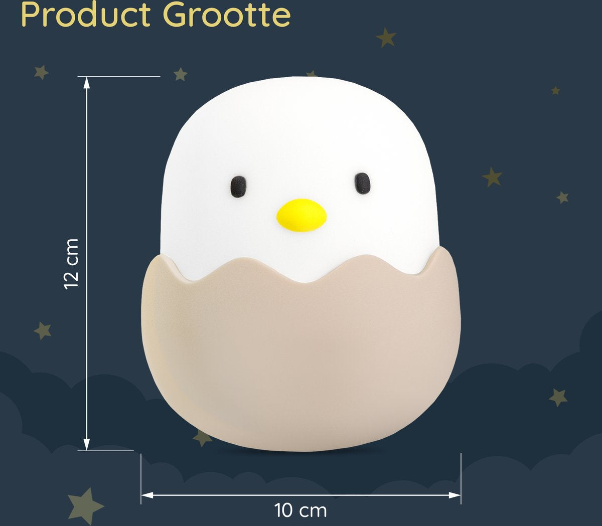 Sleepy Friends Sleepy Friends Kinder-Nachtlicht Küken - USB Wiederaufladbar - Dimmbares Nachtlicht Baby & Kind - Grau - 95 x 97 x 100 mm