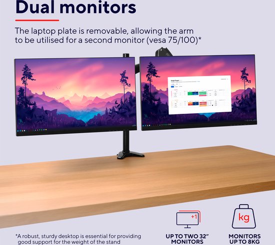 Trust Mara - Doppelter Monitorarm - Monitor & Laptop