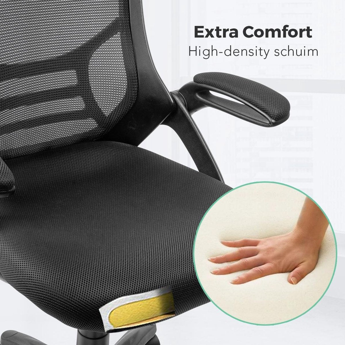 LifeGoods Ergonomischer Bürostuhl - Schreibtischstuhl - Verstellbar - Erwachsene - Schwarz