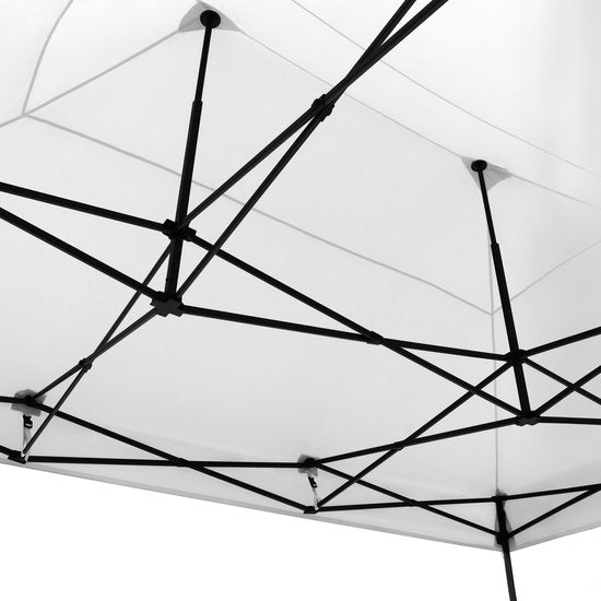 VONROC Partyzelt – 3 x 4,5 m – Premium-Easy-Up-Partyzelt – Modulares Design – Zusammenklappbar – Wasserdicht – Stahlrahmen – UV-Schutz 50+ – Inkl. Aufbewahrungstasche – Weiß