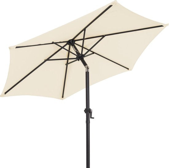 Kingsleeve Sonnenschirm 200 cm – mit Kurbel und Neigungsmechanismus – Beige