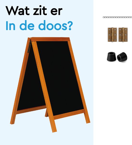 BRASQ Kreidetafel Mahagoni – 55 × 85 cm – Kreidetafel – Werbetafel – Straßentafel – beidseitig beschreibbar – für den Innen- und Außenbereich – Gastronomie