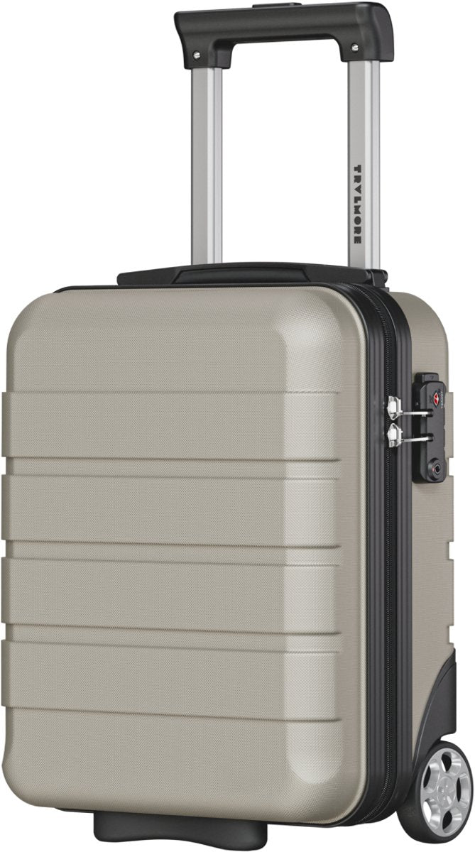 TRVLMORE Handgepäckkoffer 40 x 30 x 20 cm – 24 l – Unter-dem-Sitz-Größe – TSA-Schloss – 2 Rollen – Champagner