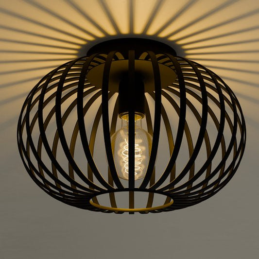 Nolt Deckenleuchte Schwarz - Deckenleuchte E27 Lampe - Industrial - ⌀ 30cm