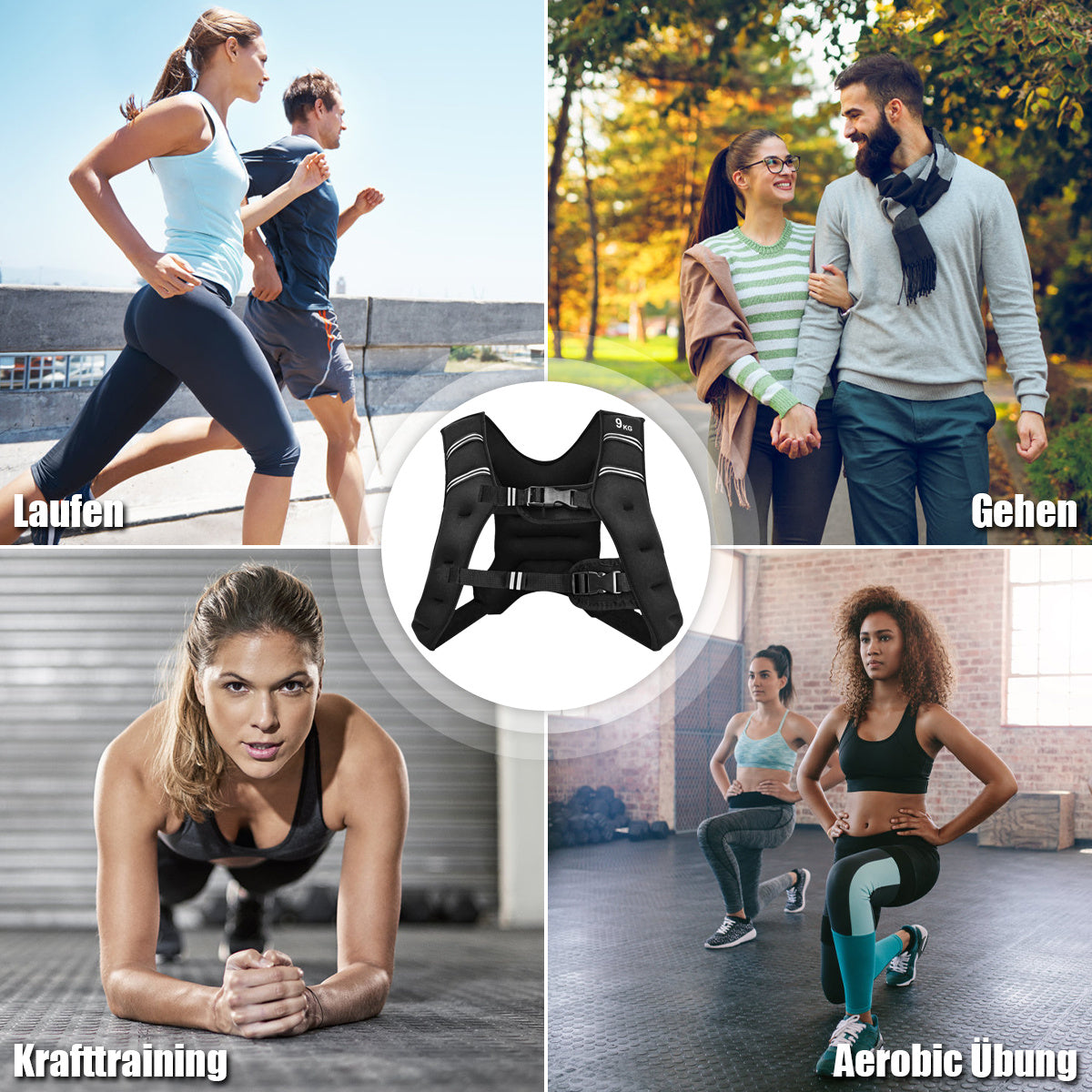Coast Gewichtsweste Trainingsweste Fitnessweste mit Reflexstreifen und Verstellriemen