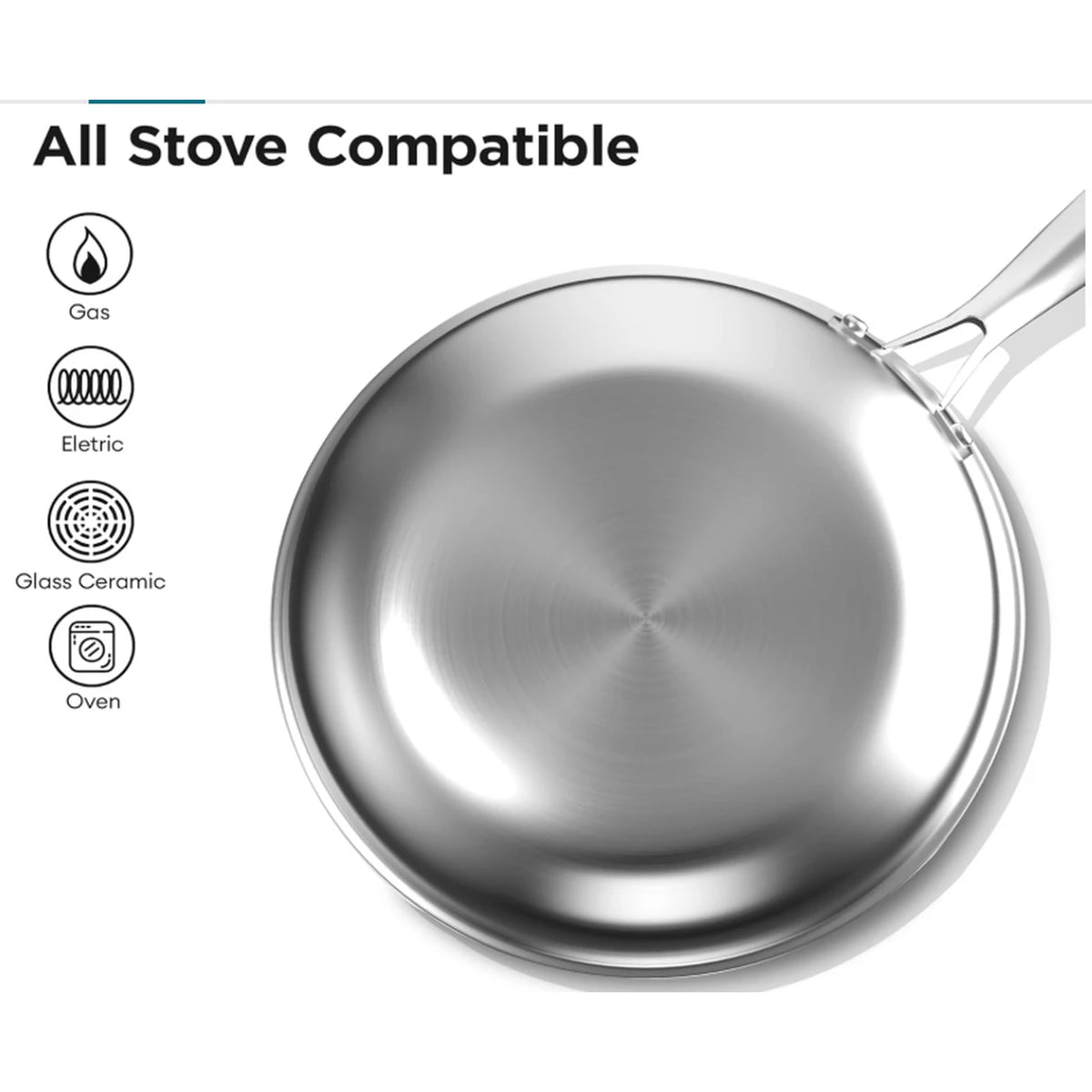 COOKER KING Wokpfanne – 26 cm – 3-lagiges Edelstahl – Antihaftbeschichtung