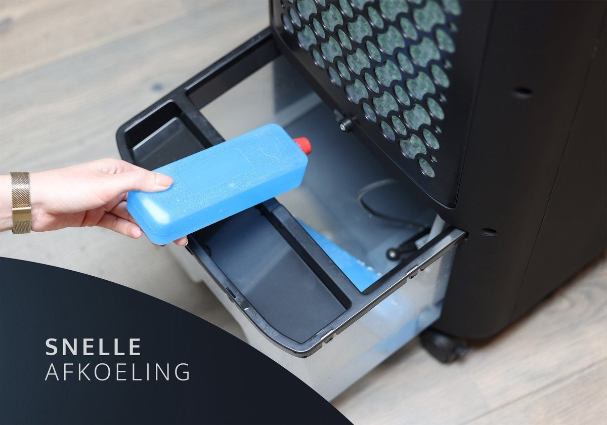 JAP Appliances - 4in1 Klimagerät - mit Wasser - Fernbedienung und Timer - Oszillierender Luftbefeuchter - Schwarz