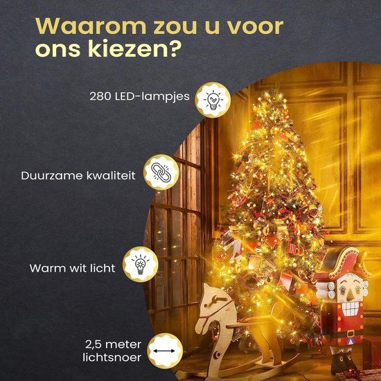 Giftmas Weihnachtsbeleuchtung mit 280 Lichtern - 2 Meter