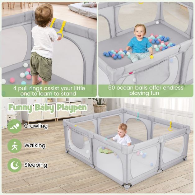 Coast Baby Box mit 50 Bällen - Hellgrau - 189x158x68cm