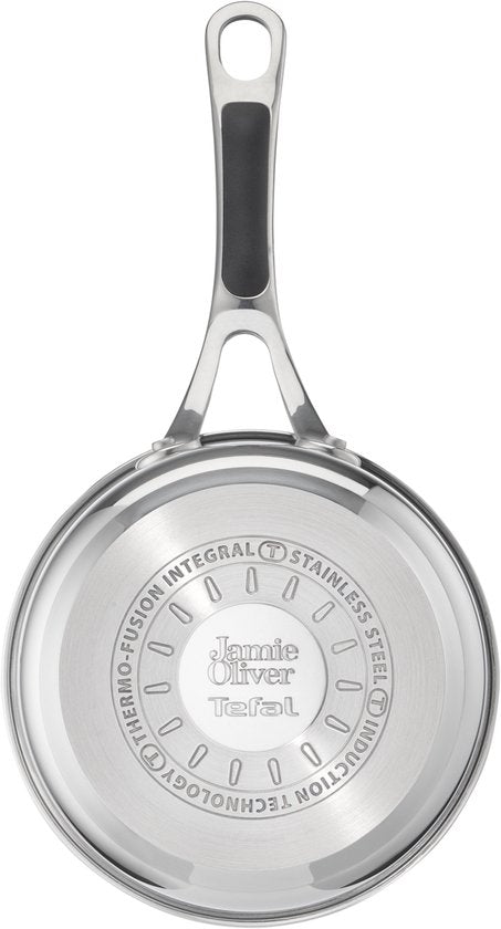 Jamie Oliver by Tefal Cook's Classic – Kochgeschirrset – 4-teilig – Mit Deckel – Induktion – Edelstahl – Für alle Herdarten geeignet