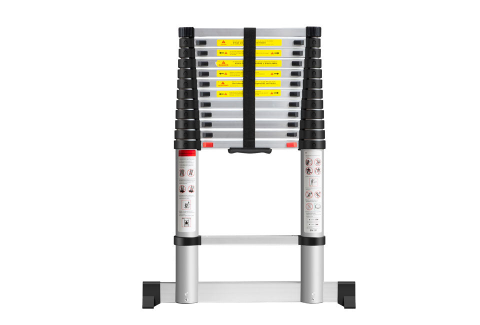 Original DIY Teleskopleiter Aluminium 2,60 m, 9 Stufen, ultrakompakt, grau