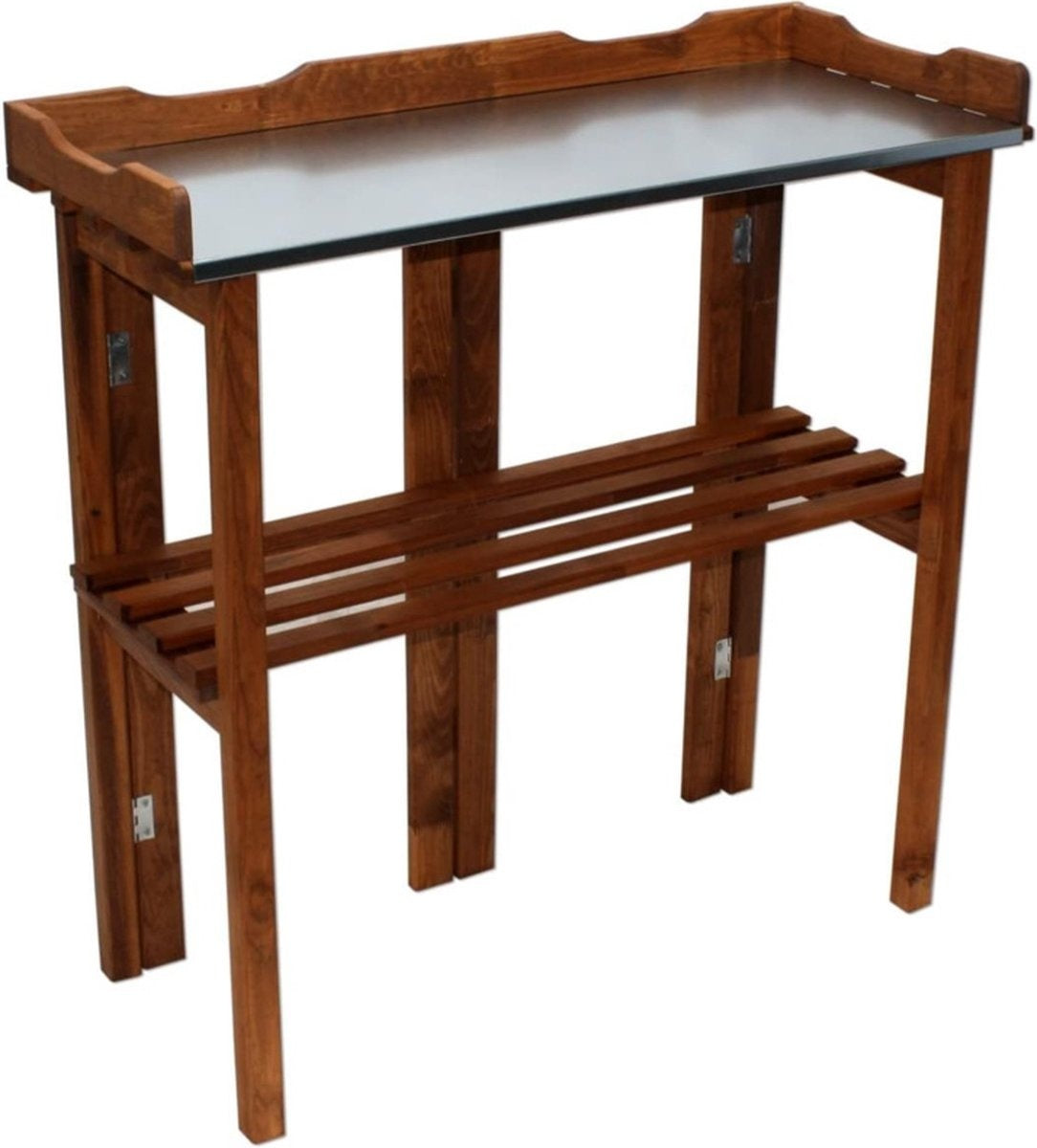 Garten Pflanztisch mit Zinkblatt - Holzregal - klappbar - 94 x 43 x 86 cm
