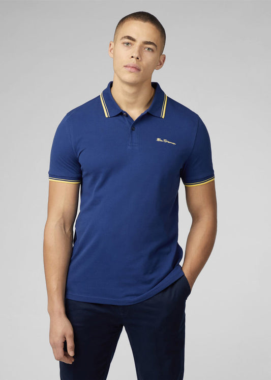 Signature Polo Shirt Ben Sherman - Herren - Lässig & Stylisch - Dunkelblau Denim - Größe S