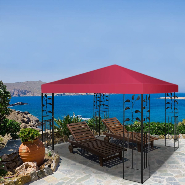 Coast Ersatzdach für Pavillon - 3 x 3 m mit Klettverschluss - Burgunderrot