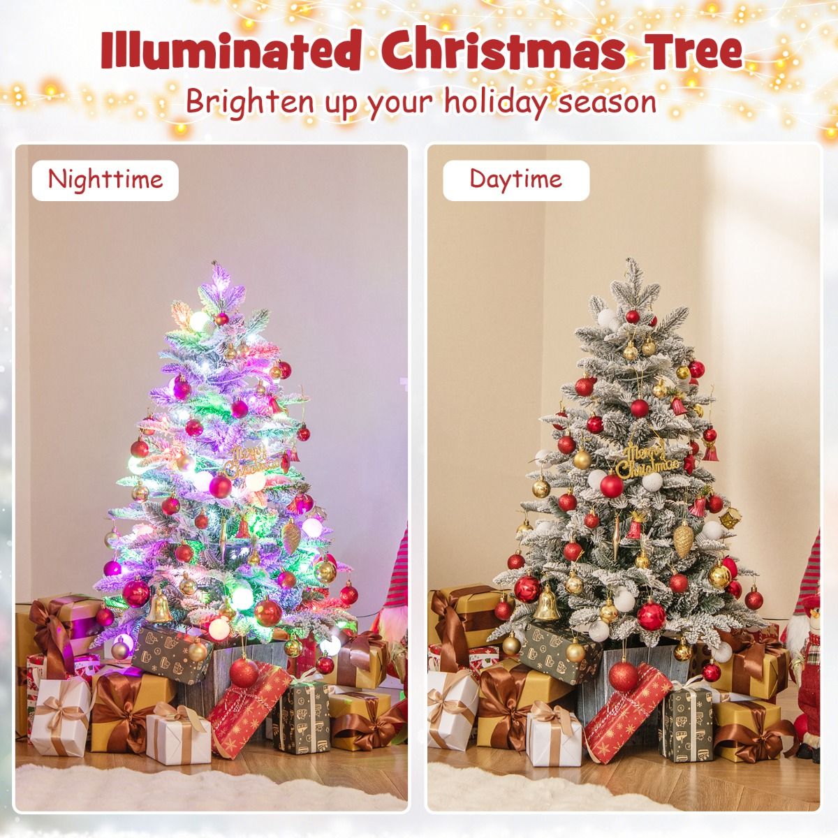 Beleuchteter Weihnachtsbaum Coast - 100 cm - weiß/grün - mit 148 PVC- und PE-Zweigen - 80 LED-Lichter