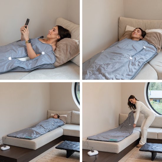 Soft & Silky - Infrarot-Therapie-Decke - 35°C und 75°C - Infrarot-Sauna - Rotlichttherapie - Wärmedecke - Elektrische Decke - Fibromyalgie