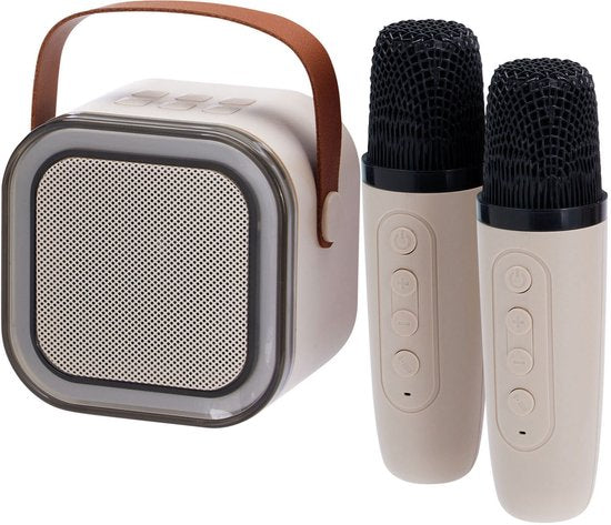 Drahtloses Karaoke-Set mit Lautsprecher und 2 Mikrofonen