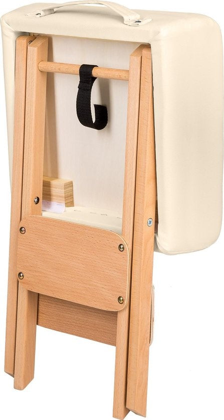 tectake - Massagehocker mit 2 Rollenkissen beige 400430