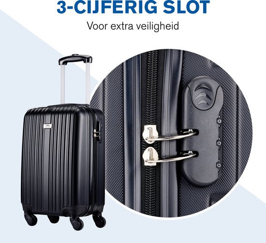 Slazenger - Kofferset 2 Stück - Handgepäcktrolley 26L und geräumiger Koffer 71L - Schwarz