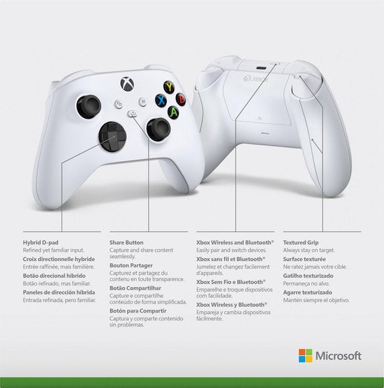 Xbox Wireless Controller – Robot White – Xbox, PC, Cloud-Gaming