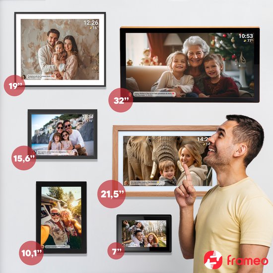 Denver Digitaler Fotorahmen - Mit 10,1-Zoll-Glasdisplay - Frameo App - WiFi - IPS-Touchscreen - 16GB - Weiß